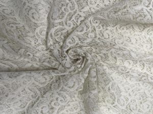 White Floral Shantley Net Fabric