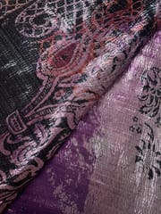 Purple Multicolor Floral Lame Fabric