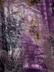 Purple Multicolor Floral Lame Fabric