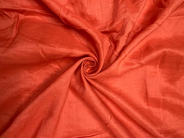 Orange Plain Cotton Fabric