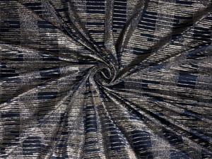 Navy Blue Plated Design Fabric