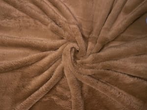 Light Brown Imported Plain Rabbit Fur Fabric