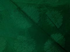 Green Floral Self Chanderi Fabric