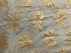 Gold Floral Shantley Net Fabric