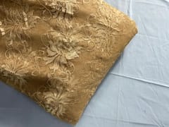 Gold Floral Shantley Net Fabric