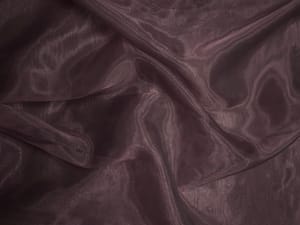 Brown Silver Plain Two Tone Organza Fabric