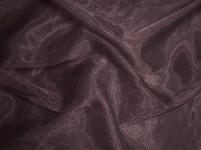Brown Silver Plain Two Tone Organza Fabric