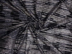 Black Lycra Plated Design Fabric