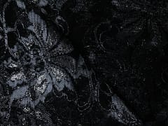 Black Floral Shantley Net Fabric