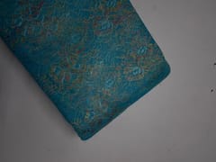Sky Blue Floral Shantley Net Fabric