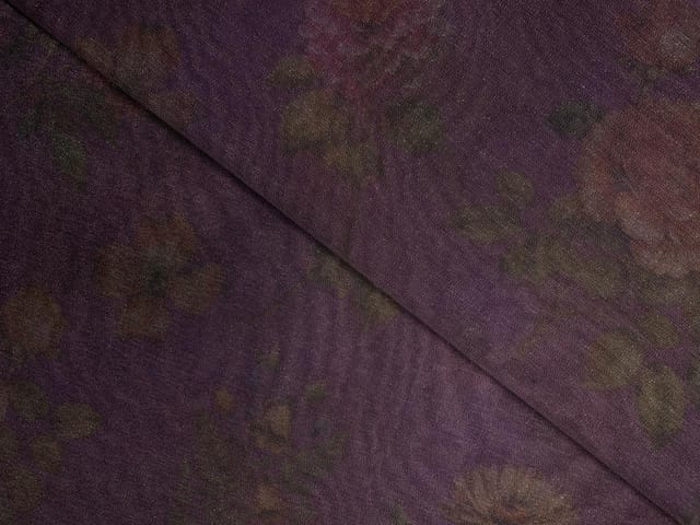 Pink Floral Tissue Embroidery Fabric