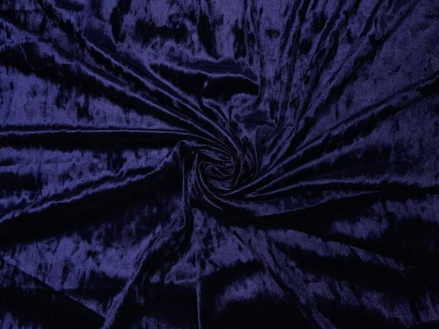 Navy Blue Plain Imported Ice Velvet Fabric