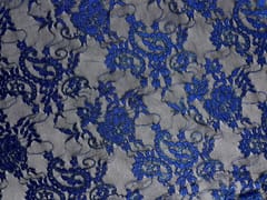 Navy Blue Floral Shantley Net Fabric