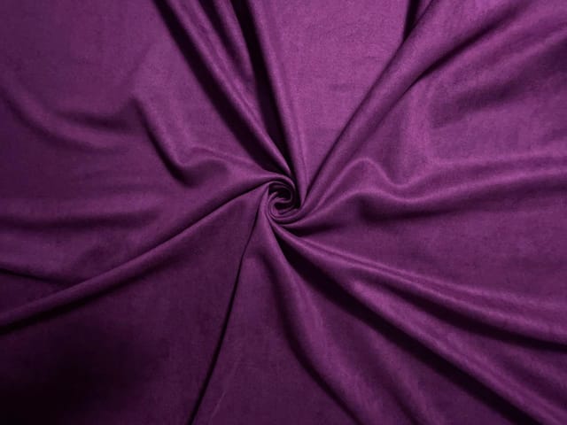 Dark Purple Plain Suede Fabric