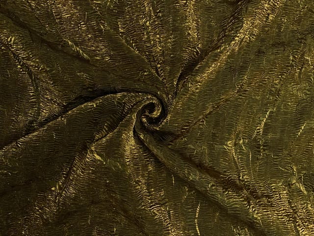 Dark Golden Crush Organza Fabric