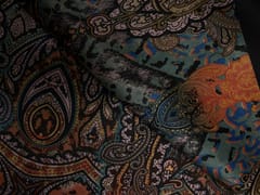 Brown Multicolor Abstract Suede Fabric