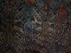 Brown Multicolor Abstract Suede Fabric