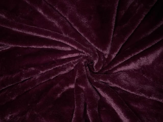 Maroon Imported Plain Rabbit Fur Fabric