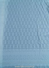 White Dyeble Cotton Lakhnavi Embroidered Fabric (70CM Cut Piece)