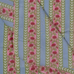 Powder Blue Color Cambric Cotton Printed Fabric (1.50Meter Cut Piece)