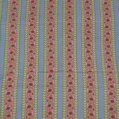 Powder Blue Color Cambric Cotton Printed Fabric (1.50Meter Cut Piece)