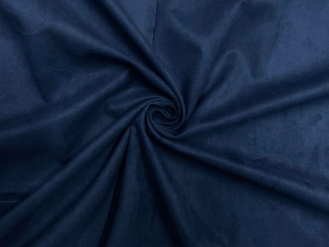 Dark Blue Plain Suede Fabric