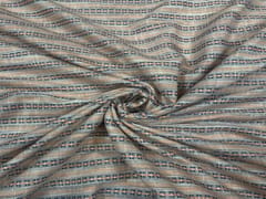 Peach Stripes Plain Yarn Dyed Cotton Fabric
