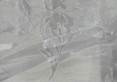 White Floral Dyeable Pure Flat Lurex Chiffon Fabric