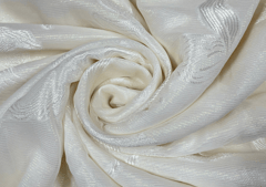 White Floral Dyeable Pure Flat Lurex Chiffon Fabric