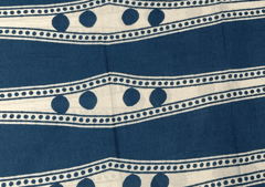 Yale Blue Abstract Print Cotton Slub Fabric