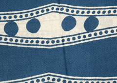 Yale Blue Abstract Print Cotton Slub Fabric
