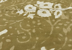 Light Mustard Abstract Rayon Dabu Print Fabric