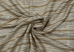 Mustard Stripes Rayon Dabu Print Fabric