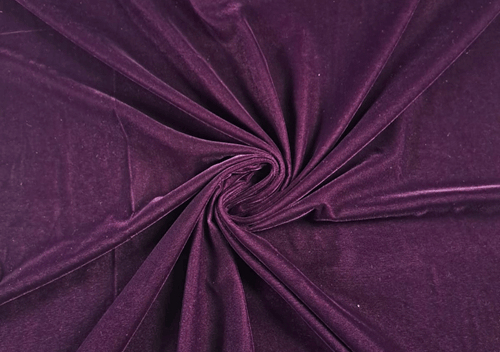 Dark Purple Plain Velvet Fabric