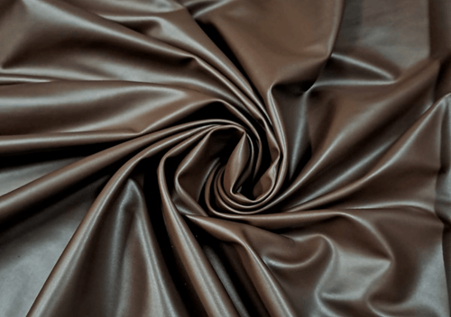 Brush Brown Plain Leather Fabric