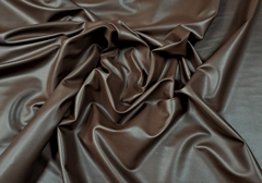 Brush Brown Plain Leather Fabric