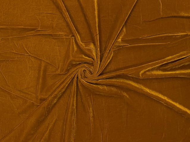 Dark Mustard Plain Velvet Fabric