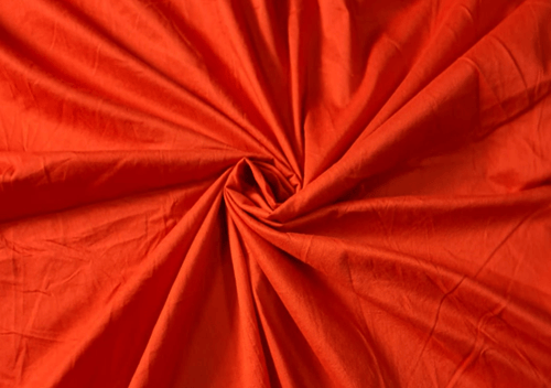 Orange N402 Plain Cotton Silk Fabric