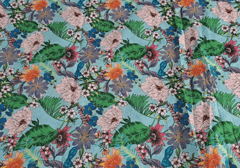 Multicolor Floral Cotton Linen Fabric