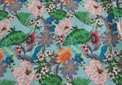 Multicolor Floral Cotton Linen Fabric