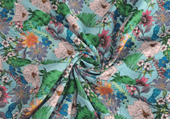Multicolor Floral Cotton Linen Fabric