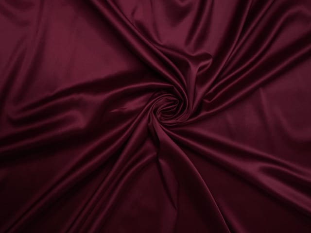Dark Maroon Armani Satin Lycra Fabric