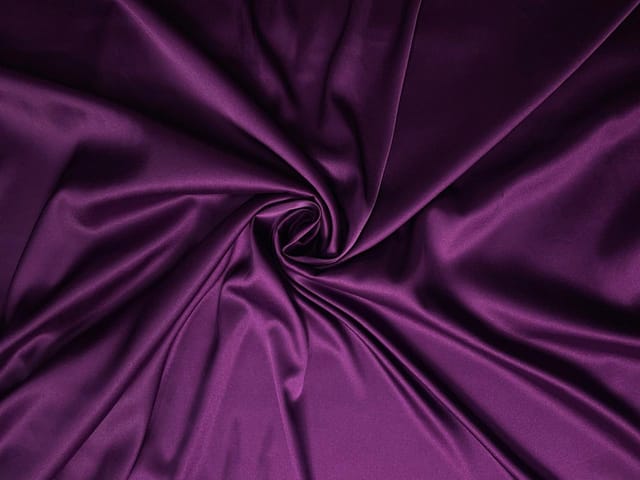 Dark Purple Plain Armani Satin Lycra Fabric
