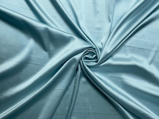Ice Blue Armani Satin Lycra Fabric