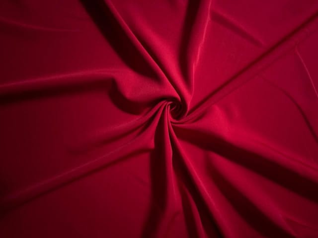 Red Plain Barbie Crepe Fabric