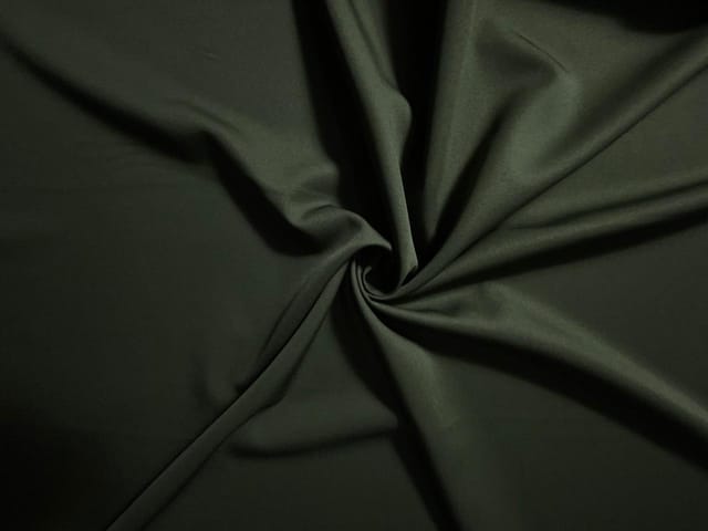Dark Olive Plain Barbie Crepe Fabric