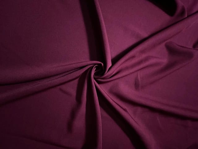 Wine Plain Barbie Crepe Fabric