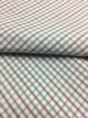 Olive Checks Yarn Dyed Plain Weave Cotton Fabric