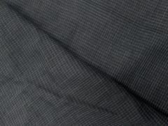 Dark Grey Color Checks Cotton Linen Fabric