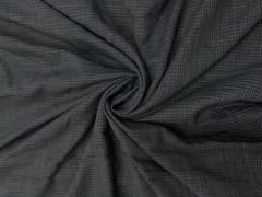 Dark Grey Color Checks Cotton Linen Fabric